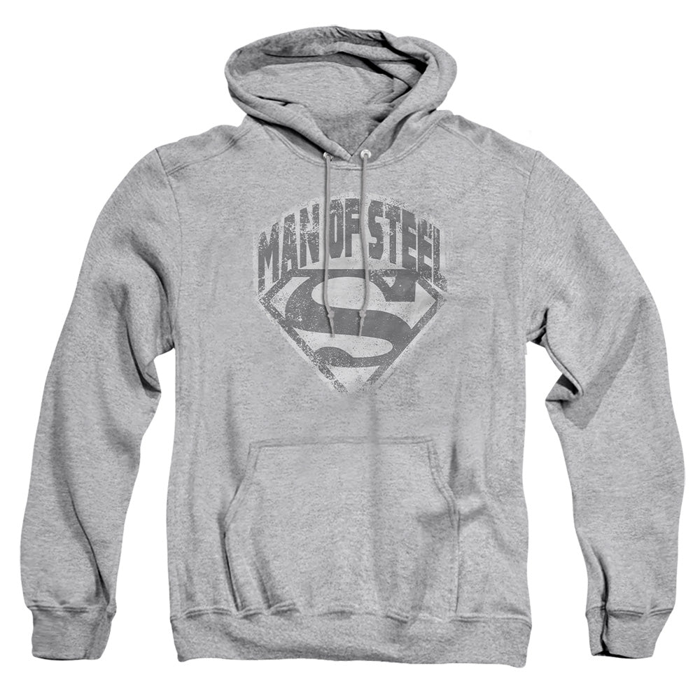 Superman - Man Of Steel Shield - Adult Pull-over Hoodie - Athletic Heather