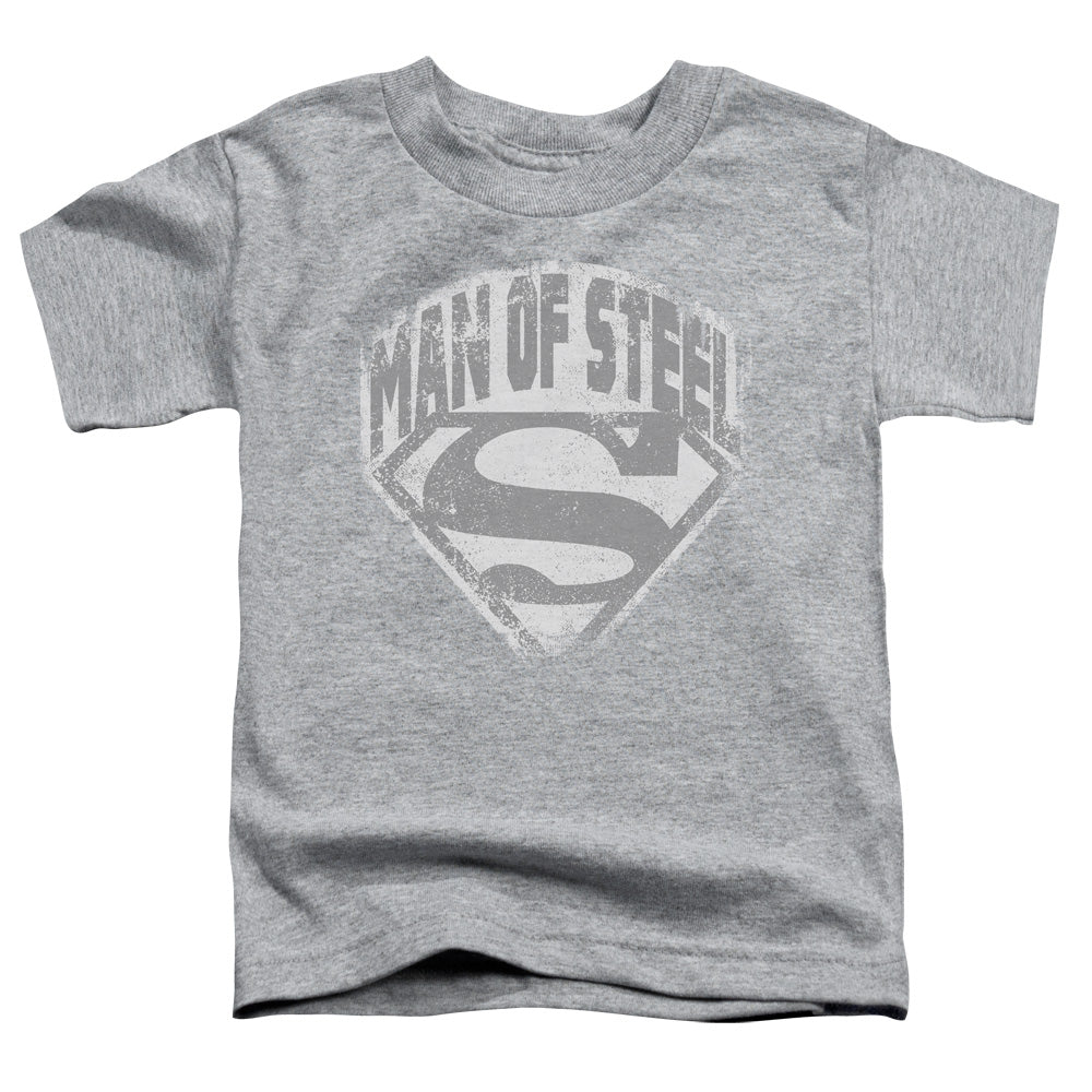 SUPERMAN MAN OF STEEL SHIELD - S/S TODDLER TEE - ATHLETIC HEATHER - T-Shirt