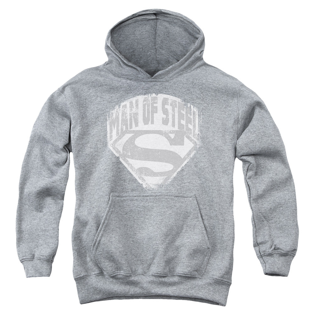 Superman - Man Of Steel Shield - Youth Pull-over Hoodie - Heather
