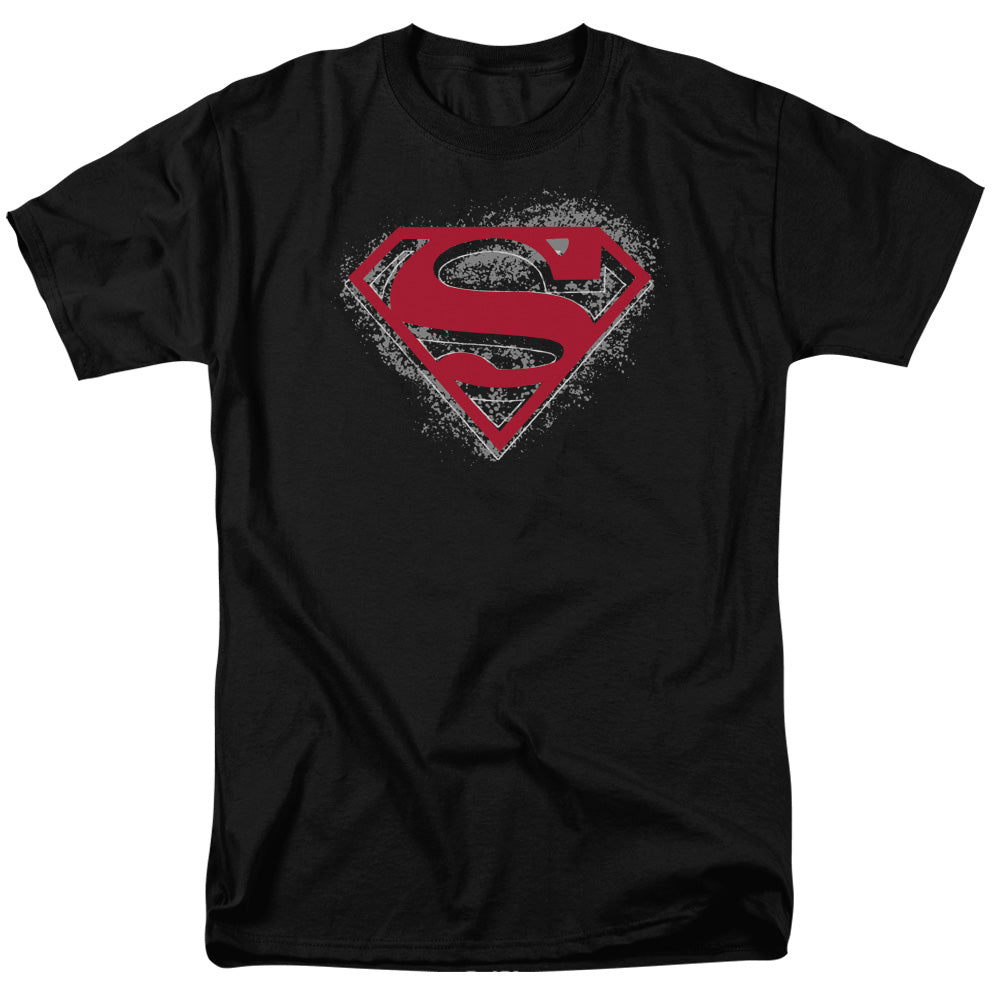 Superman - Hardcore Noir Shield - Short Sleeve Adult 18/1 - Black T-shirt