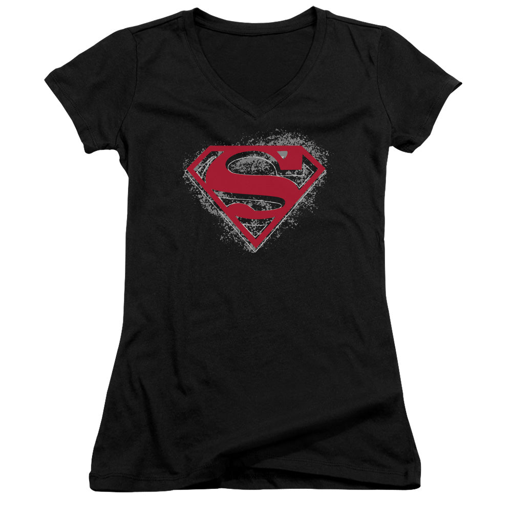 Superman - Hardcore Noir Shield - Junior V-neck - Black