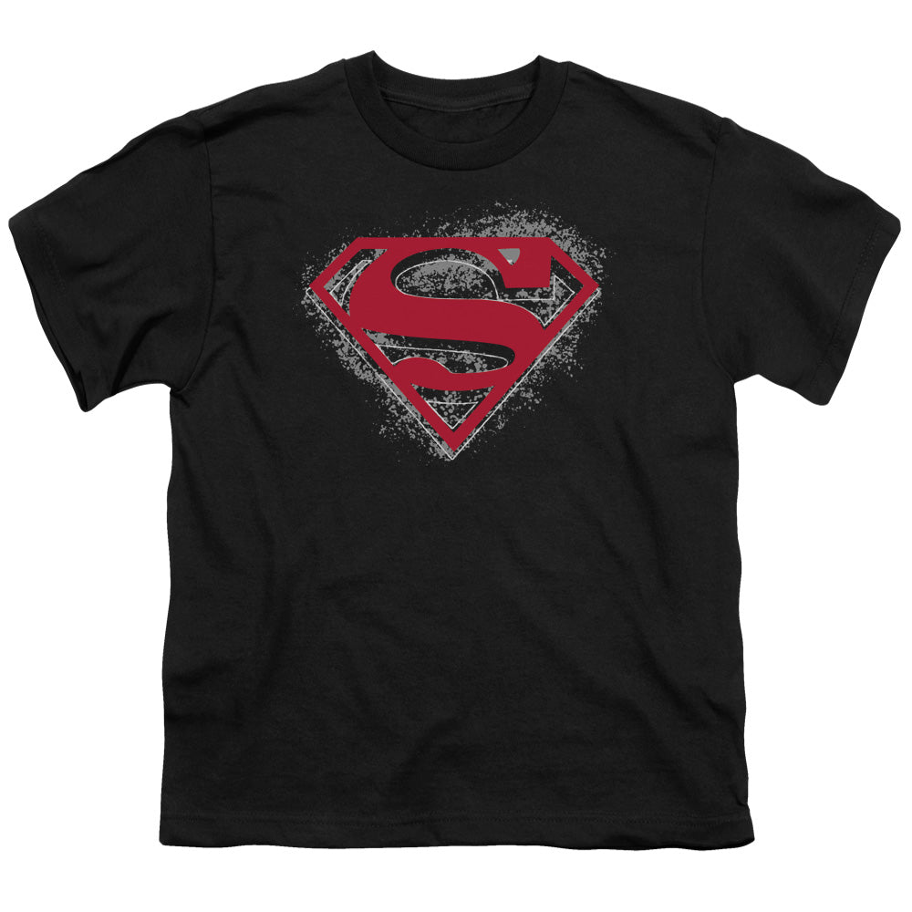 Superman - Hardcore Noir Shield - Short Sleeve Youth 18/1 - Black T-shirt