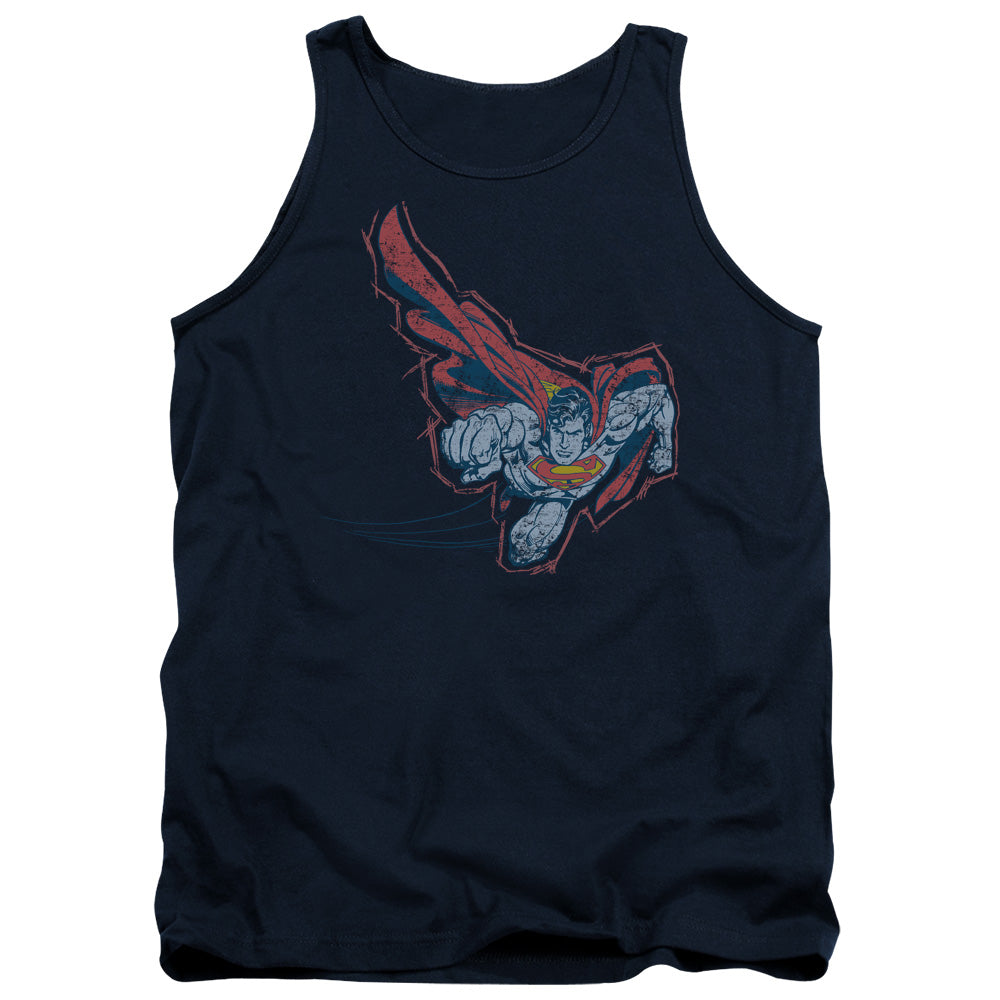 Superman - Scribble & Soar - Adult Tank - Navy