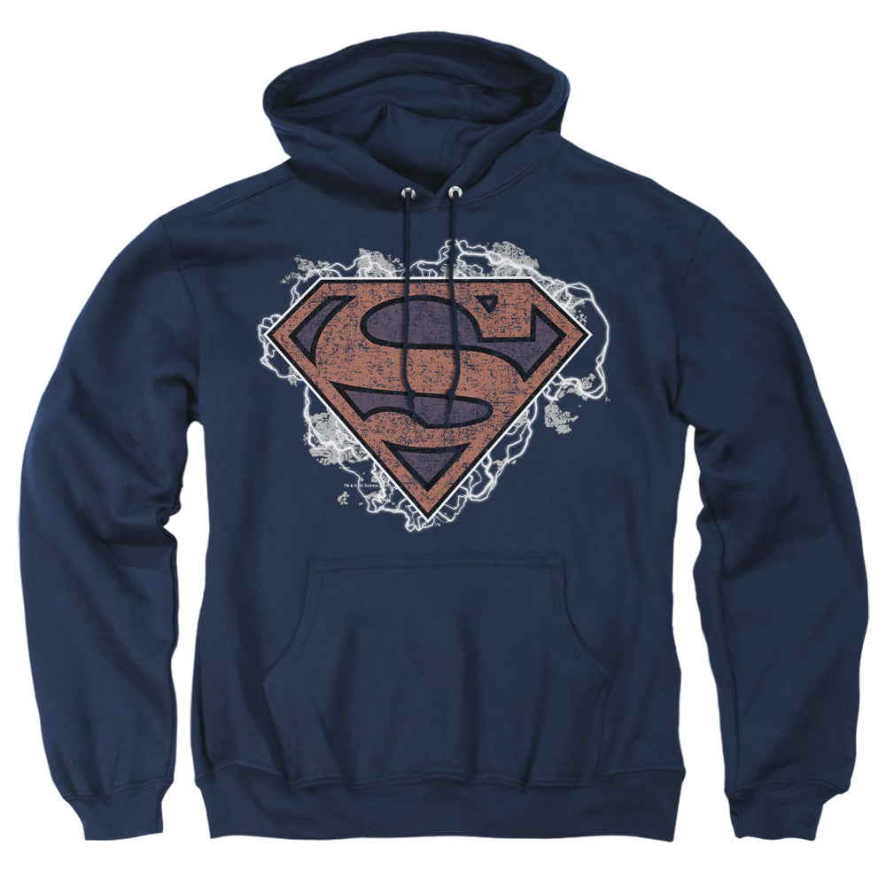 Superman - Storm Cloud Supes - Adult Pull-over Hoodie - Navy