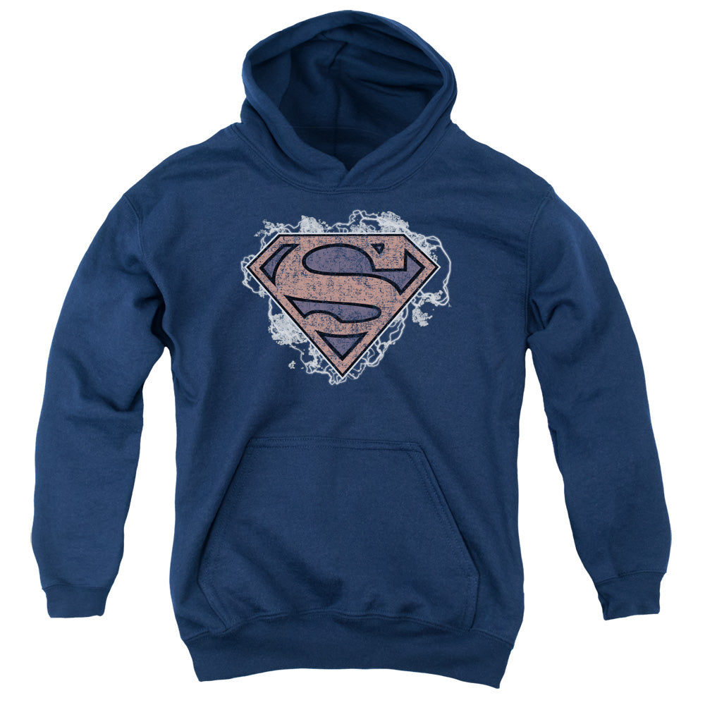 Superman - Storm Cloud Supes - Youth Pull-over Hoodie - Navy