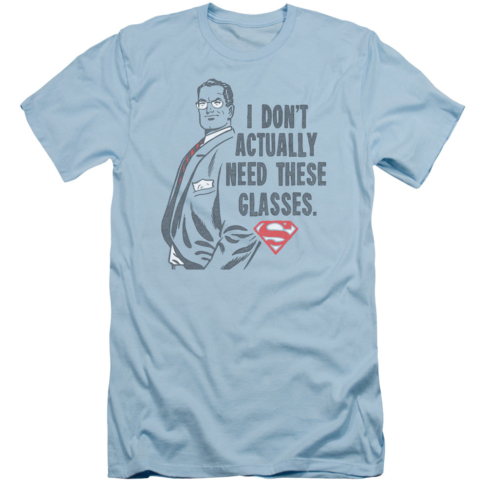 Superman - Dont Need Glasses - Short Sleeve Adult 30/1 - Light Blue T-shirt