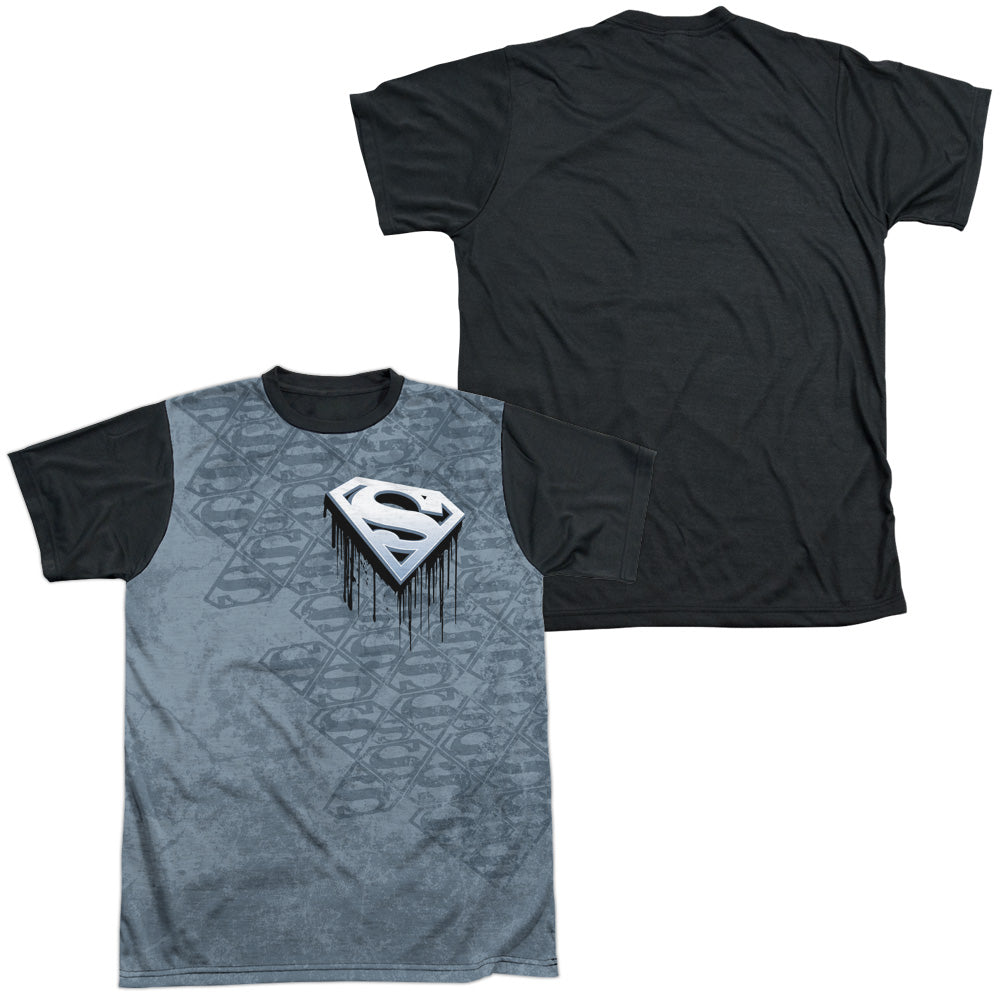 Superman - Drip And Repeat - Short Sleeve Adult White Front Black Back - White T-shirt