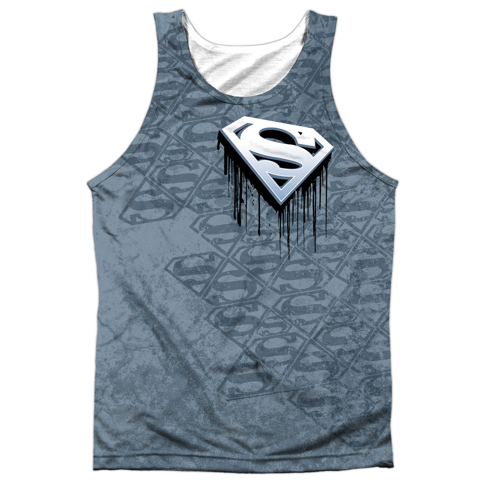 Superman - Drip And Repeat - Adult 100% Poly Tank Top - White