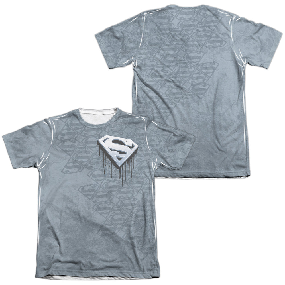 Superman - Drip And Repeat (Front/back Print) - Adult 65/35 Poly/cotton Short Sleeve Tee - White T-shirt
