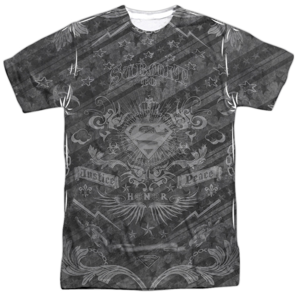 Superman - Submit - Short Sleeve Adult Poly Crew - White T-shirt