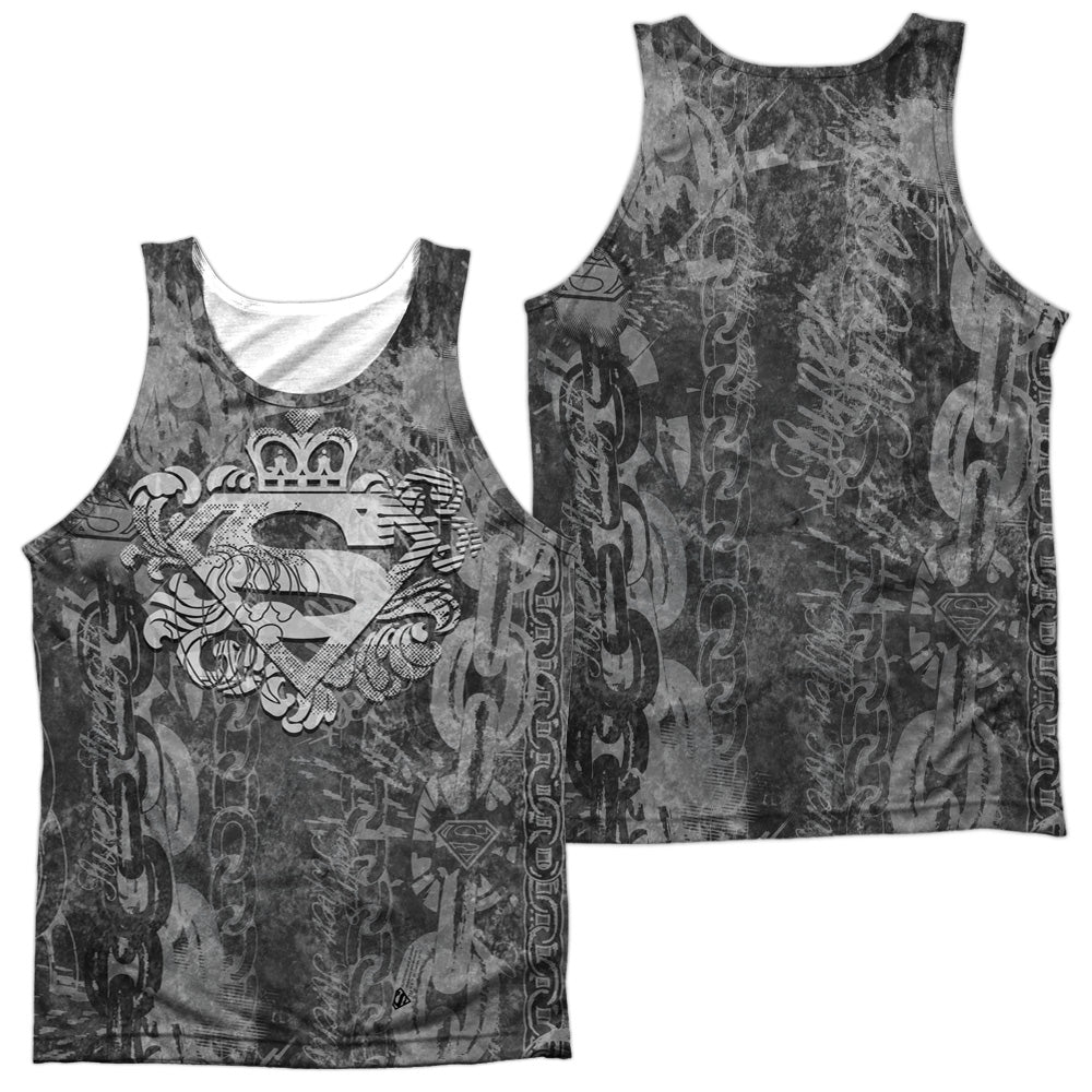 Superman - Unchain The King - Adult 100% Poly Tank Top - White