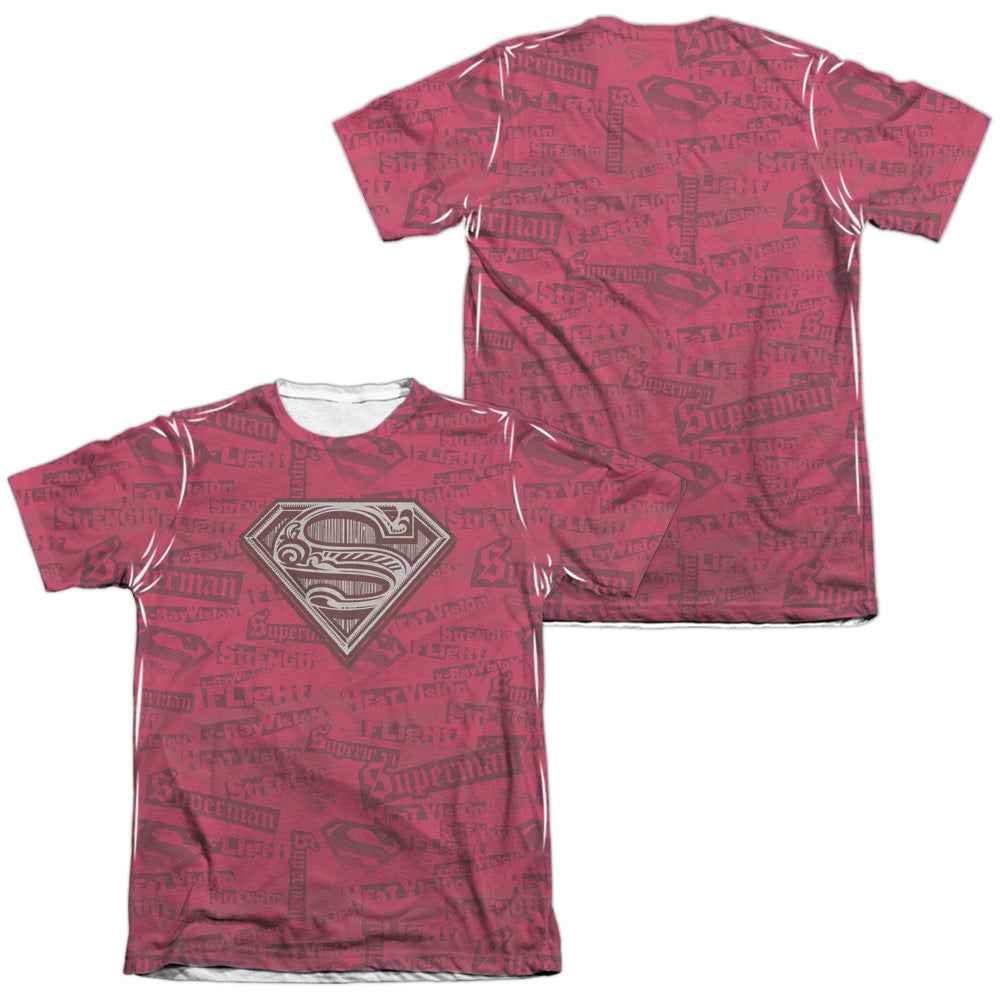 Superman - Super Powers (Front/back Print) - Adult 65/35 Poly/cotton Short Sleeve Tee - White T-shirt