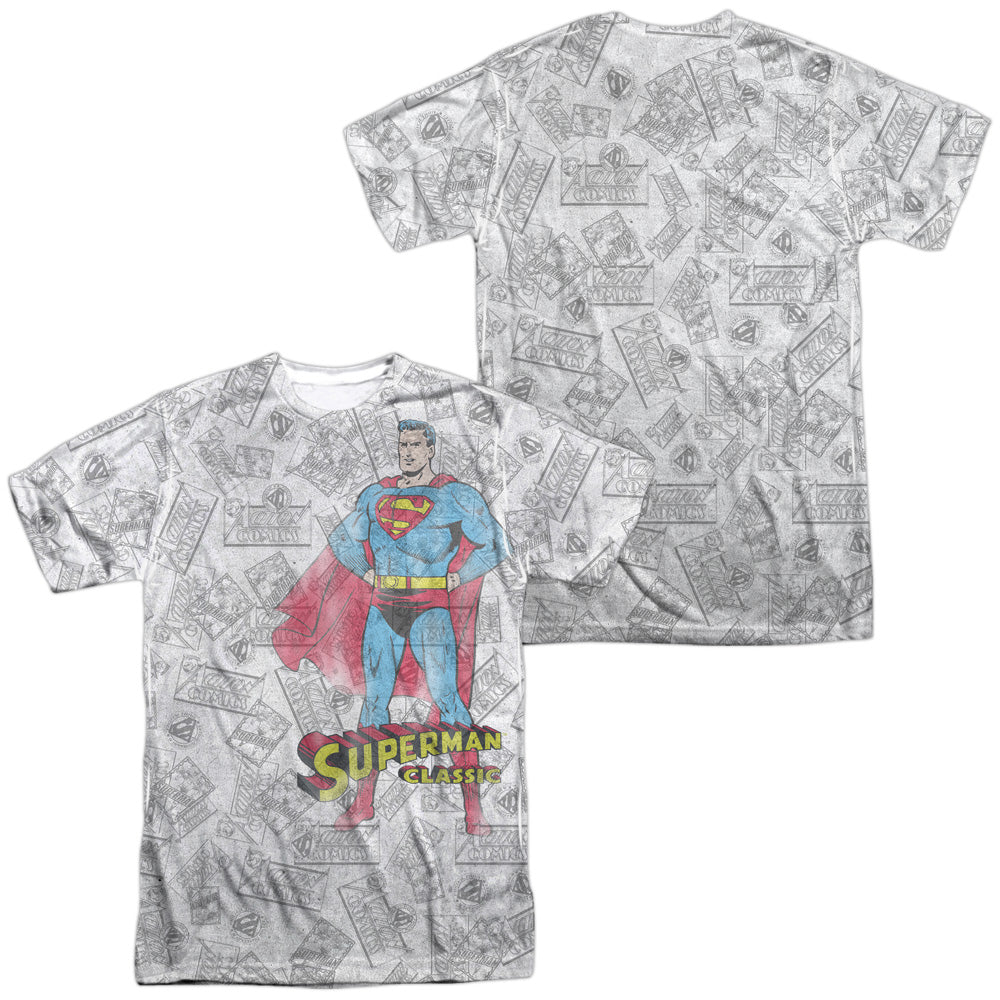 Superman - Classic (Front/back Print) - Short Sleeve Adult 100% Poly Crew - White T-shirt