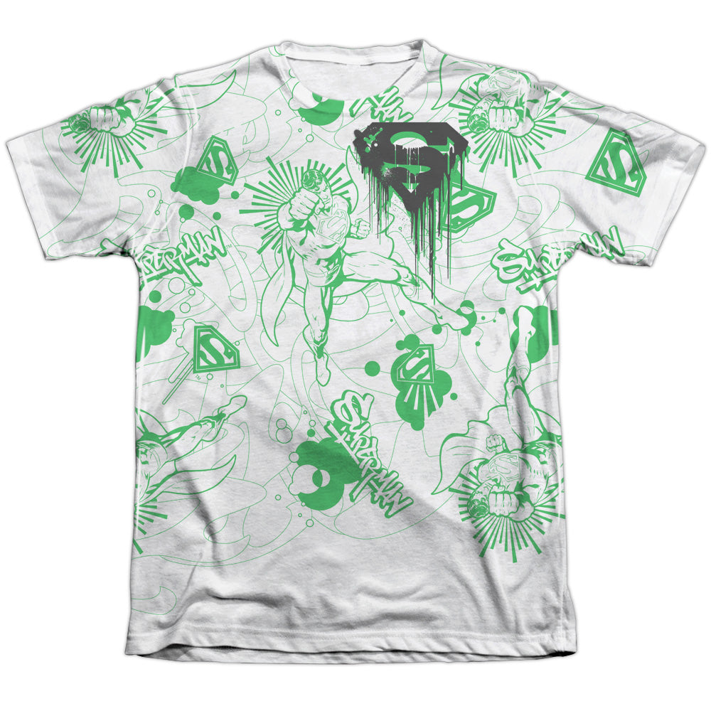 Superman - In Your Face - Adult 65/35 Poly/cotton Short Sleeve Tee - White T-shirt