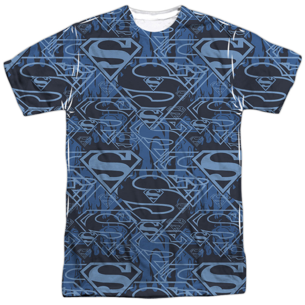 Superman - Shielded - Short Sleeve Adult 100% Poly Crew - White T-shirt