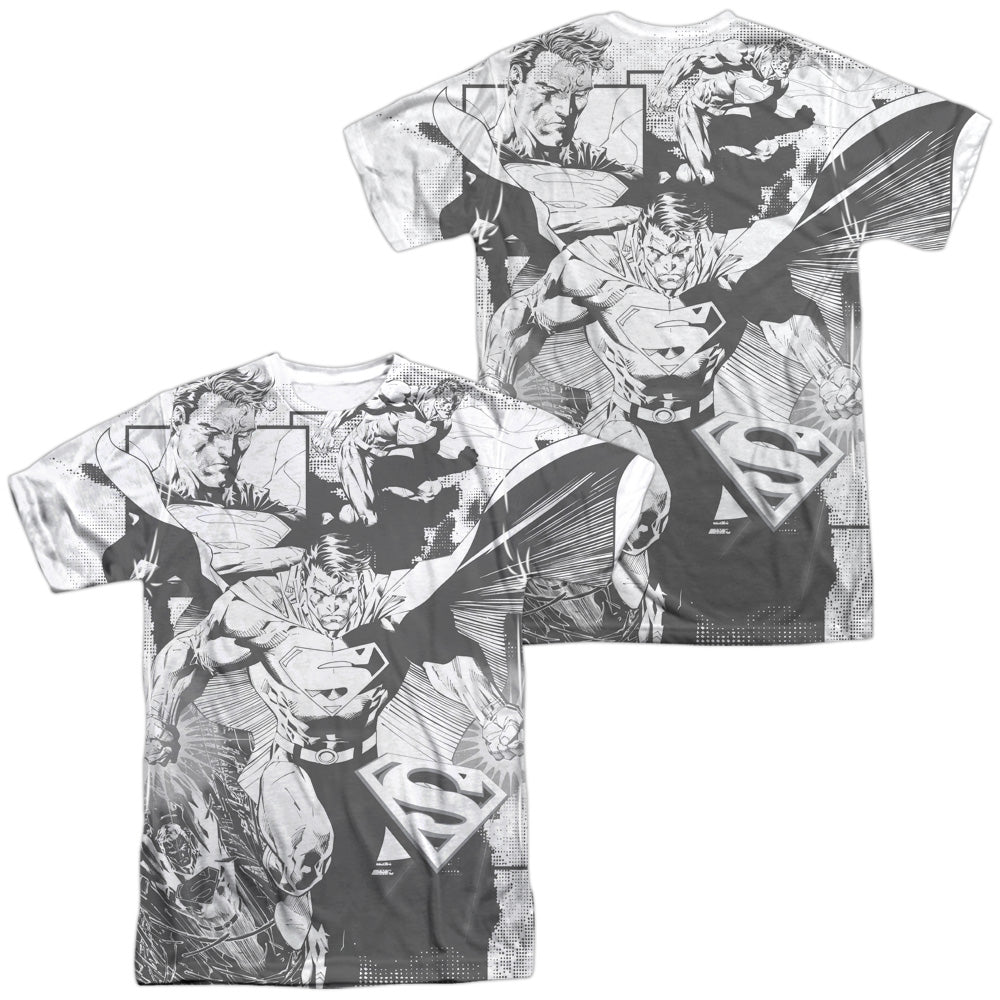 Superman - Power Within (Front/back Print) - Short Sleeve Adult 100% Poly Crew - White T-shirt