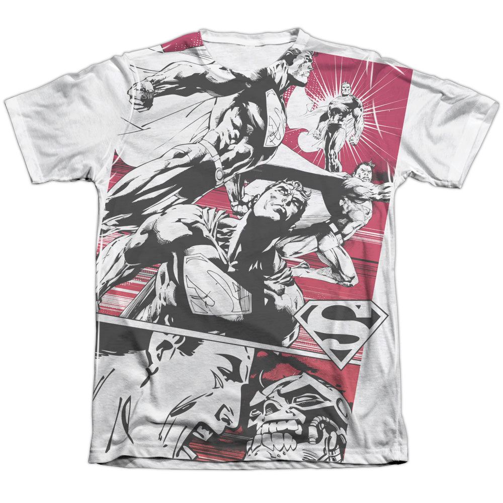 Superman - Angry Red - Adult 65/35 Poly/cotton Short Sleeve Tee - White T-shirt