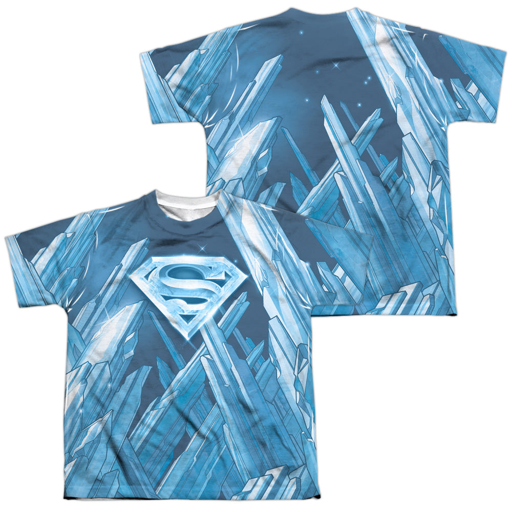 Superman - Solitude - Short Sleeve Youth Poly Crew - White T-shirt