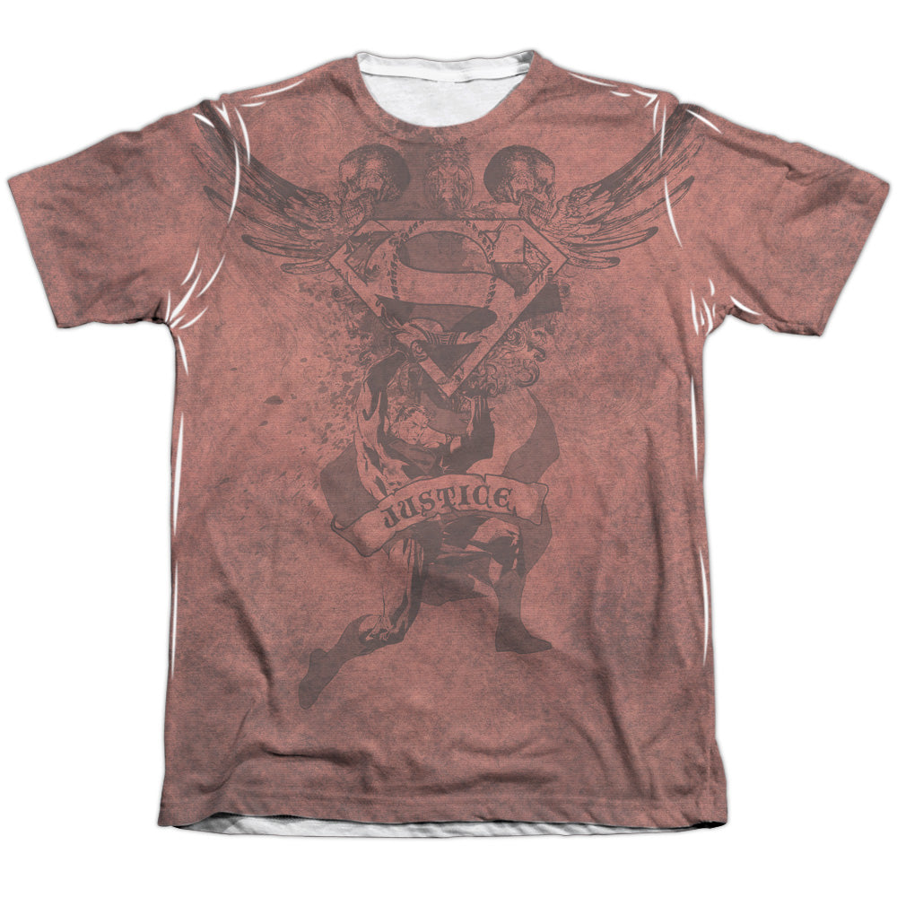 Superman - Justice Upheld - Adult 65/35 Poly/cotton Short Sleeve Tee - White T-shirt