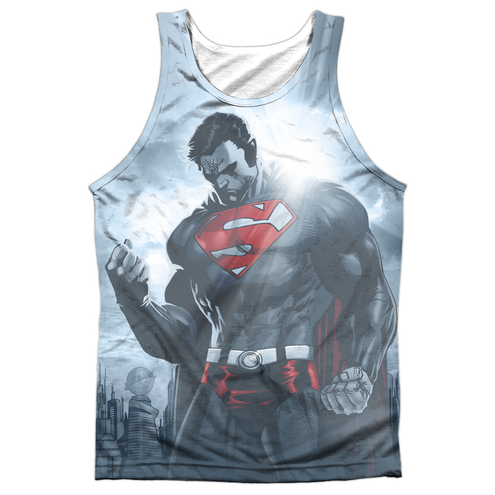 Superman - Light Of The Sun - Adult 100% Poly Tank Top - White