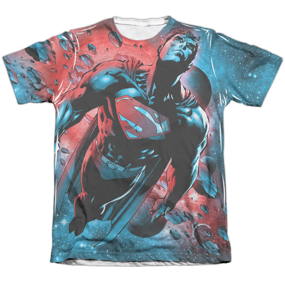 Superman - Red Sun - Adult 65/35 Poly/cotton Short Sleeve Tee - White T-shirt