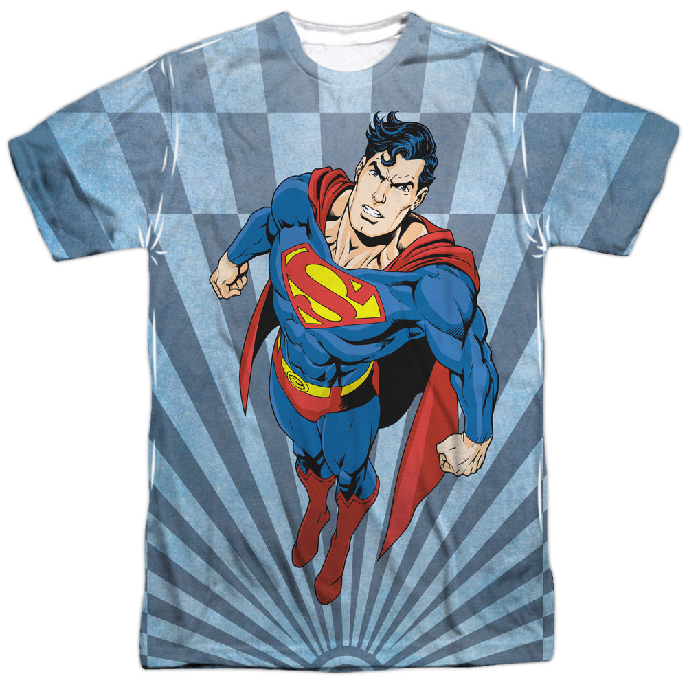 Superman - Super Climb - Short Sleeve Adult Poly Crew - White T-shirt