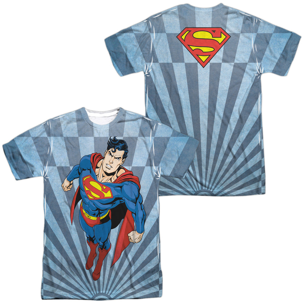 Superman - Super Climb - Short Sleeve Adult Poly Crew - White T-shirt