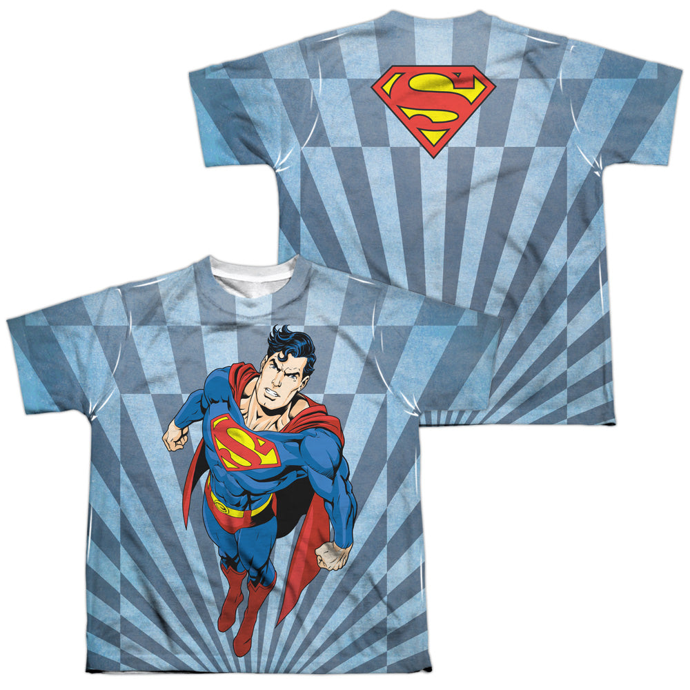 Superman - Super Climb - Short Sleeve Youth Poly Crew - White T-shirt