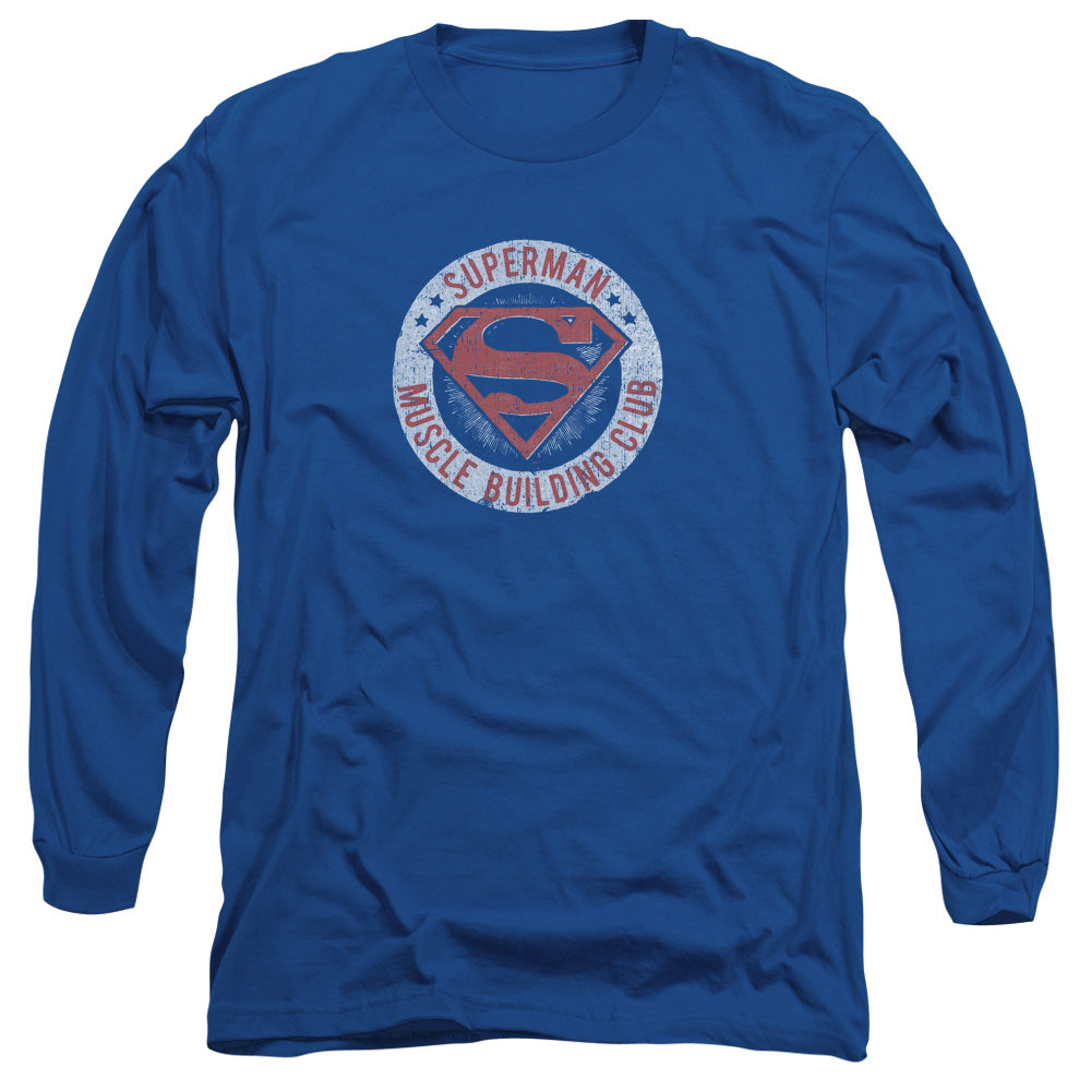 Superman - Muscle Club - Long Sleeve Adult 18/1 - Royal Blue T-shirt