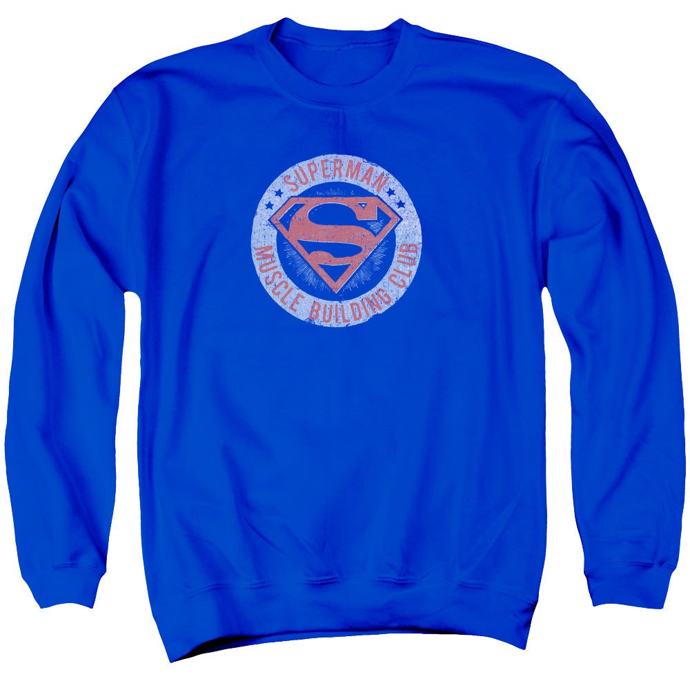 Superman - Muscle Club - Adult Crewneck Sweatshirt - Royal Blue