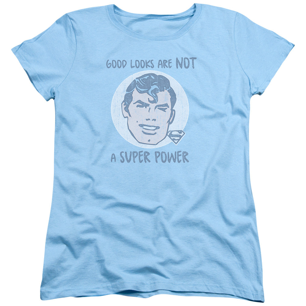 SUPERMAN GOOD LOOKS - S/S WOMENS TEE - LIGHT BLUE T-Shirt