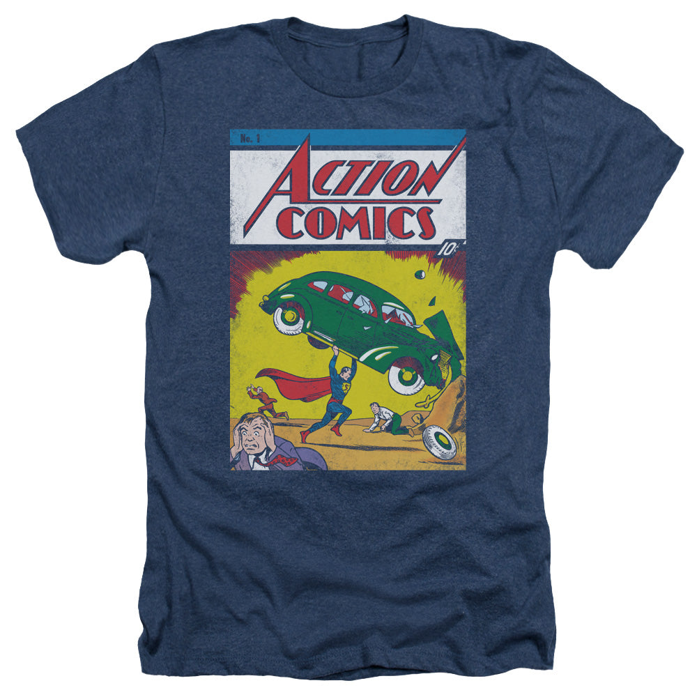 Superman - Action No. 1 - Adult Heather - Navy