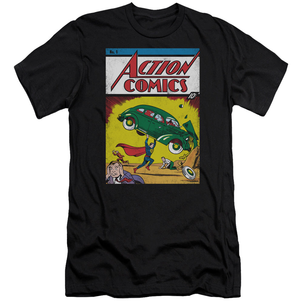 Superman - Action No. 1 - Short Sleeve Adult 30/1 - Navy T-shirt