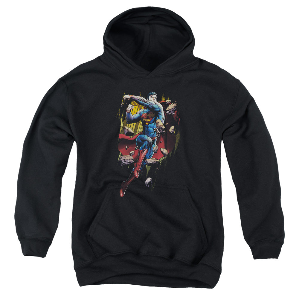 Superman - Flying Determination - Youth Pull-over Hoodie - Black