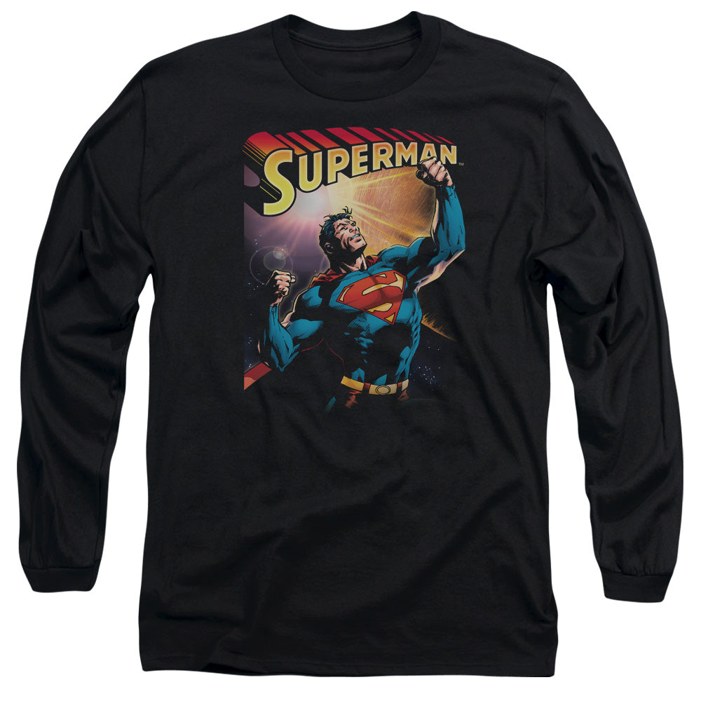 Superman - Victory - Long Sleeve Adult 18/1 - Black T-shirt