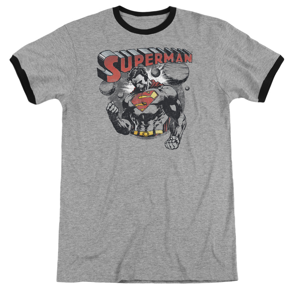 Superman - Super Ko - Adult Ringer - Heather/black