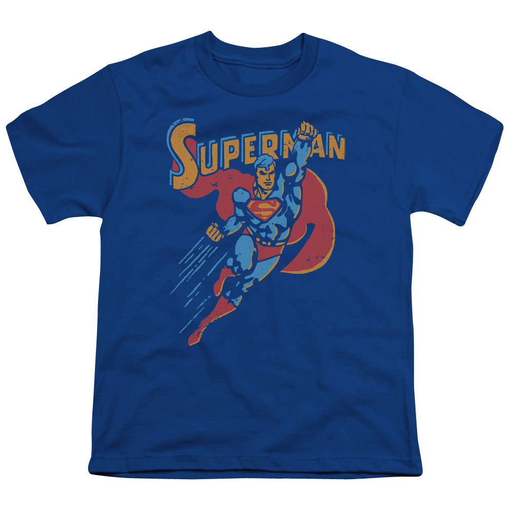 Superman - Life Like Action - Short Sleeve Youth 18/1 - Royal Blue T-shirt