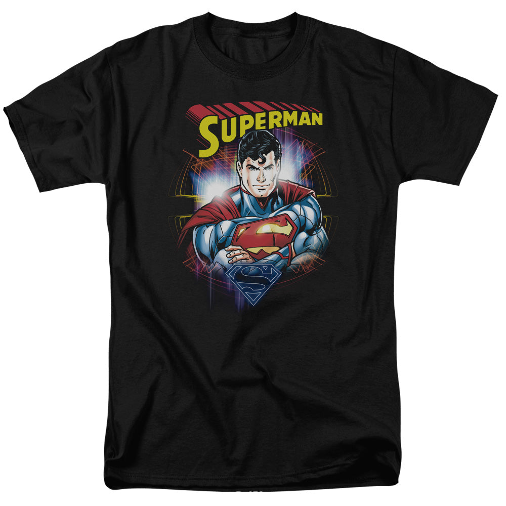 Superman - Glam - Short Sleeve Adult 18/1 - Black T-shirt