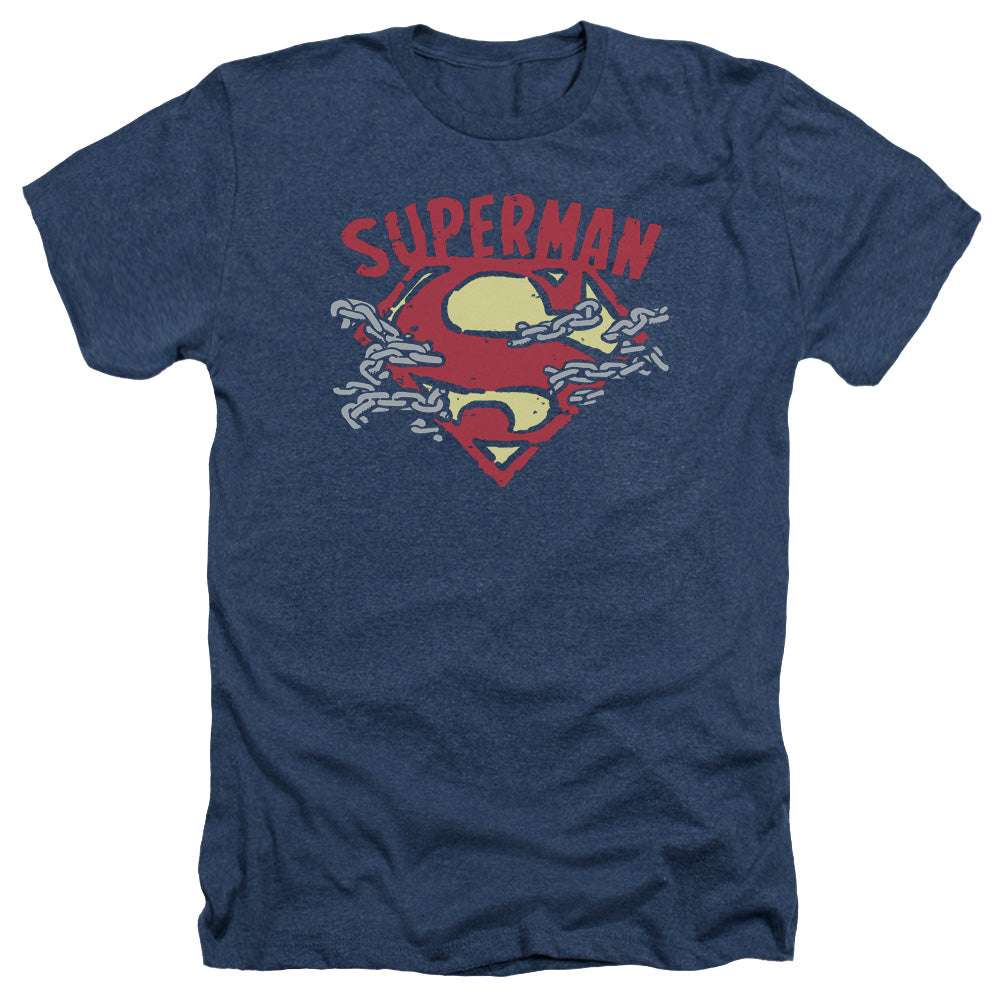 Superman - Chain Breaking - Adult Heather - Navy