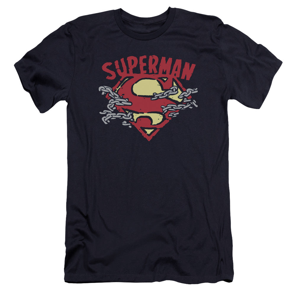 Superman - Chain Breaking-premuim Canvas Adult Slim Fit 30/1 - Navy