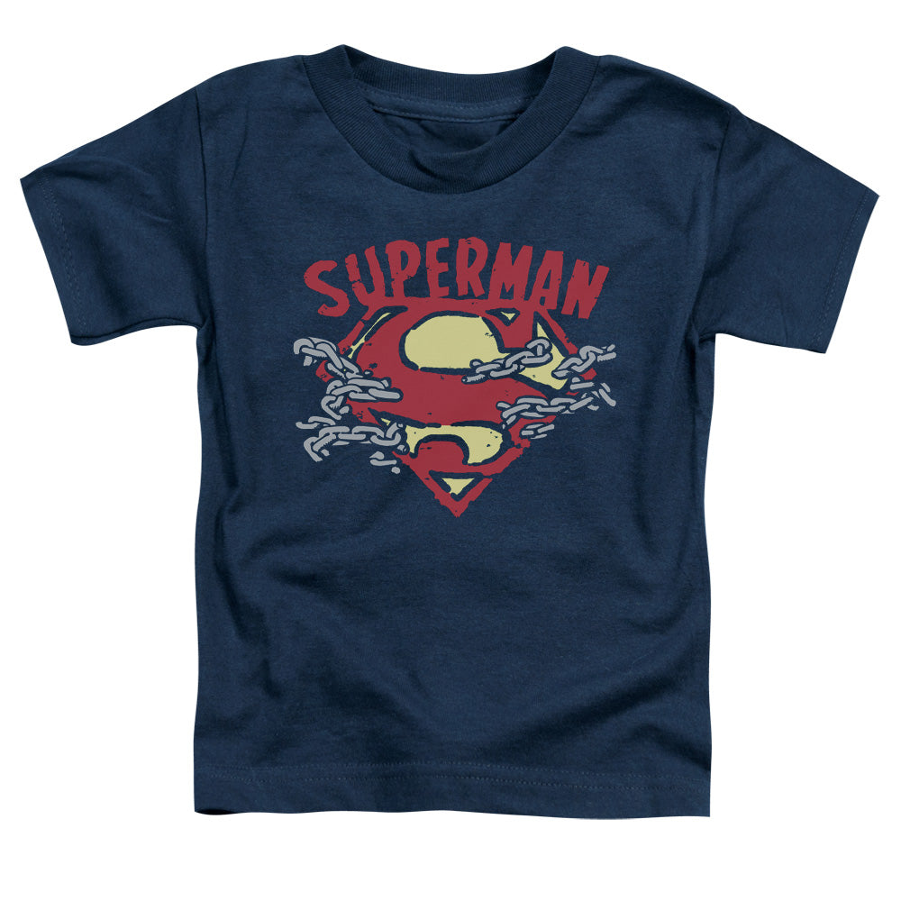 Superman - Chain Breaking - Short Sleeve Toddler Tee - Navy T-shirt