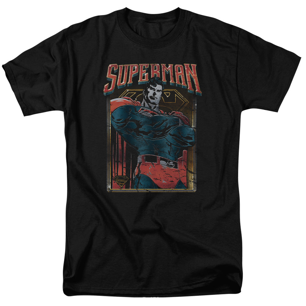 Superman - Head Bang - Short Sleeve Adult 18/1 - Black T-shirt