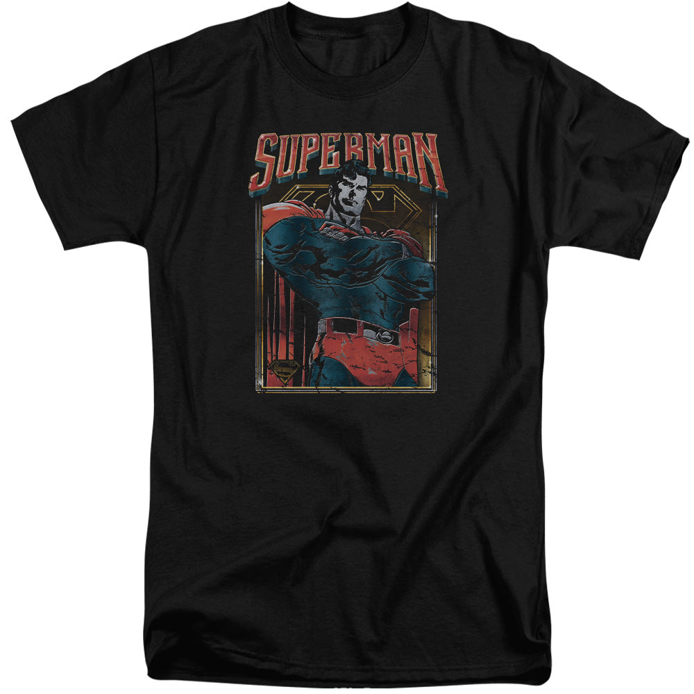 Superman - Head Bang - Short Sleeve Adult Tall - Black T-shirt