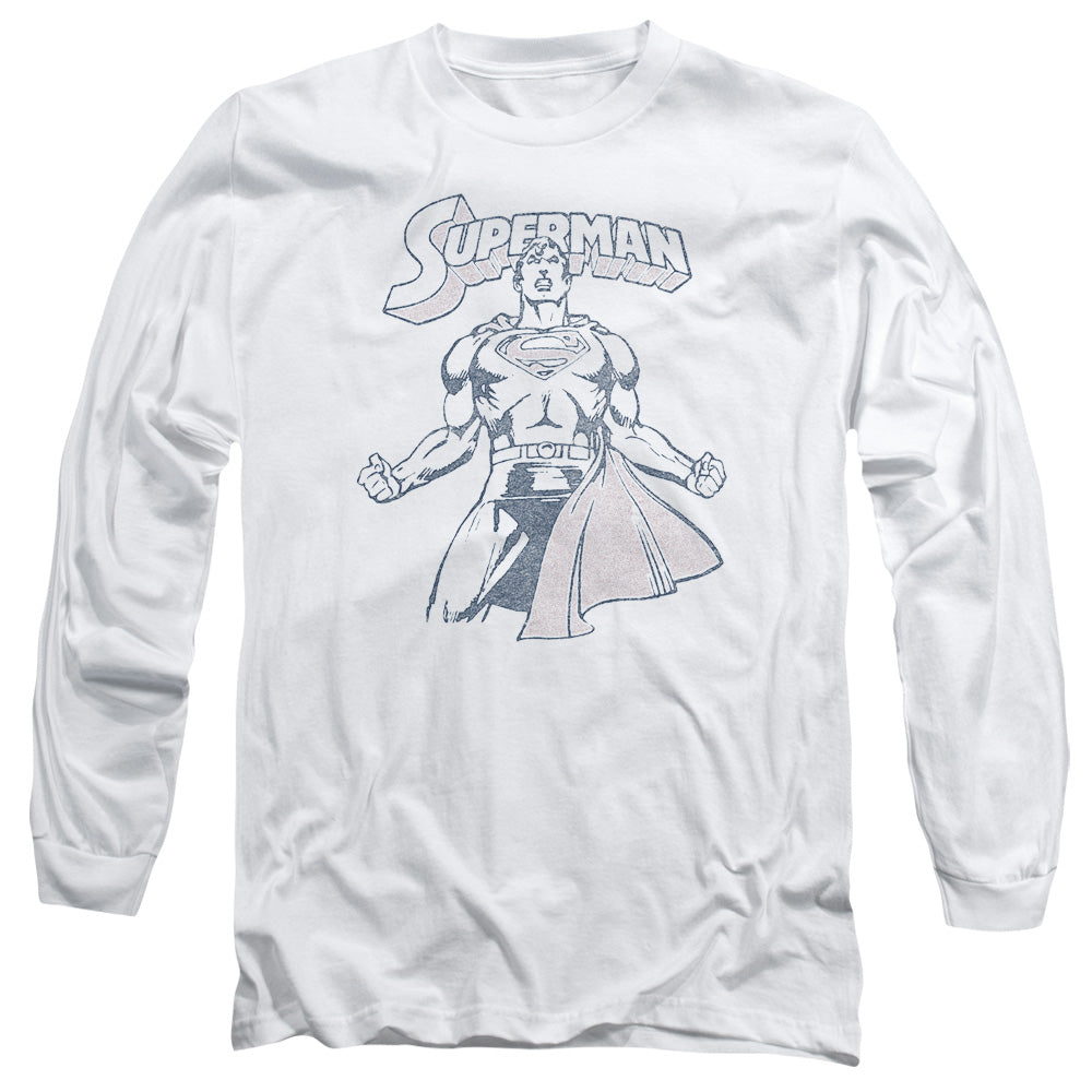 Superman - Get Some - Long Sleeve Adult 18/1 - White T-shirt