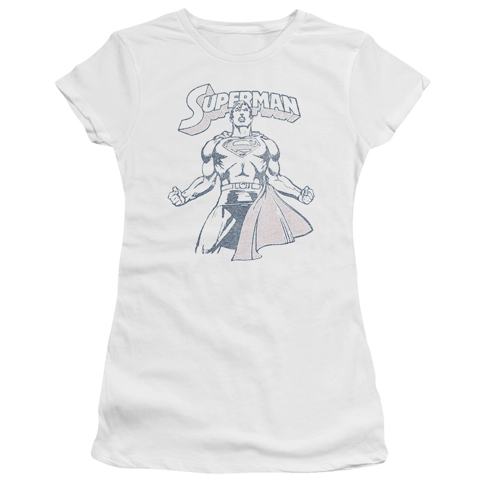 Superman - Get Some - Short Sleeve Junior Sheer - White T-shirt