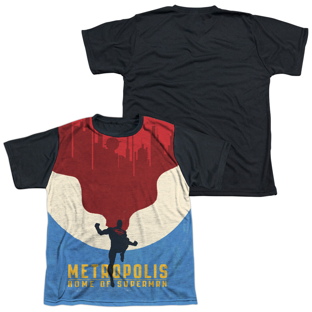 Superman - Home - Short Sleeve Youth White Front Black Back - White T-shirt