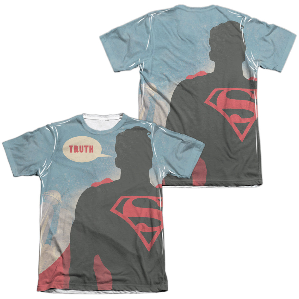 Superman - Truth (Front/back Print) - Adult Poly/cotton Short Sleeve Tee - White T-shirt