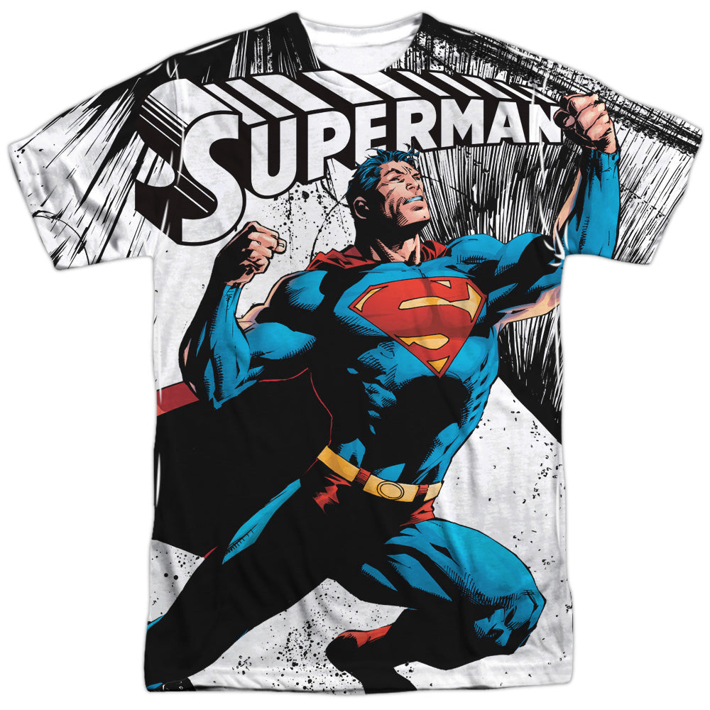Superman - To Infinity - Short Sleeve Adult Poly Crew - White T-shirt