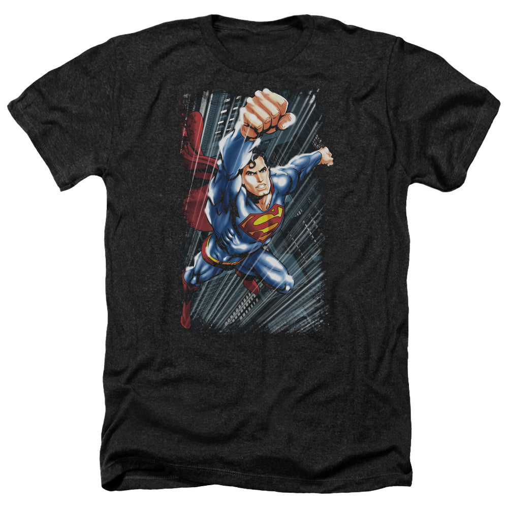 Superman - Faster Than - Adult Heather-black