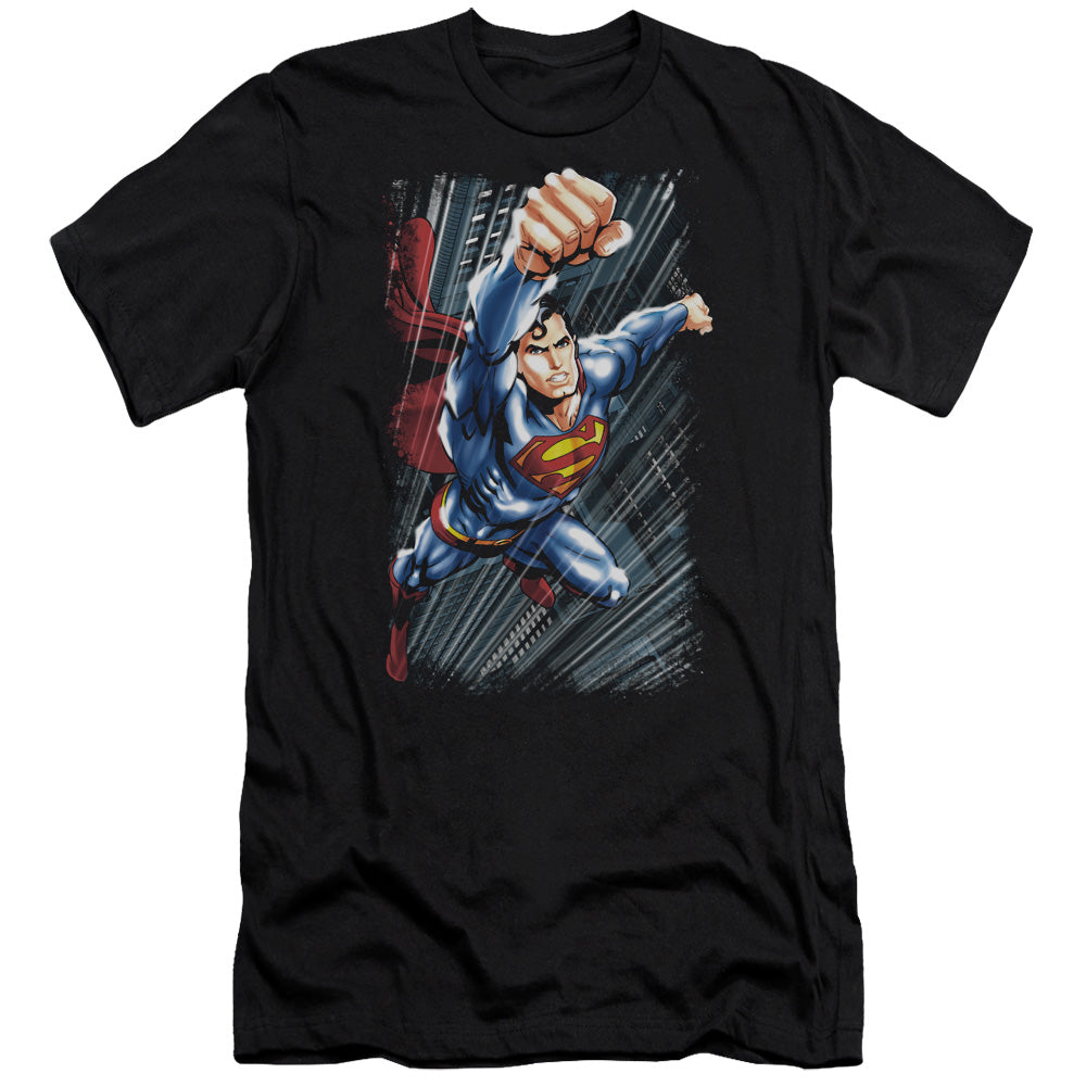 Superman - Faster Than-premuim Canvas Adult Slim Fit 30/1 - Black